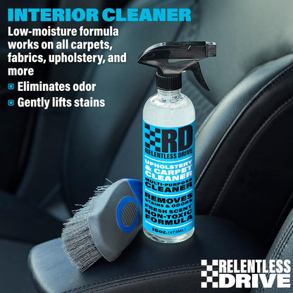 Car Carpet & Upholstery Cleaner Kit – Seat Cleaner | Car Seat Shampoo, Upholstery Stain Remover, Carpet Cleaning Kit with Brush