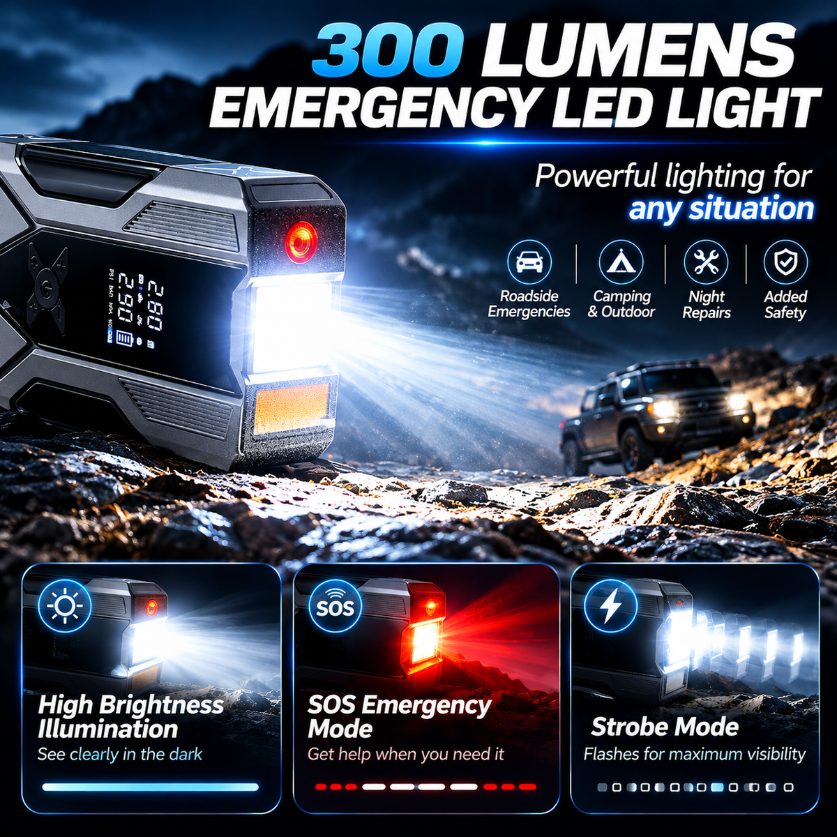 3000A Jump Starter with 150PSI Air Compressor