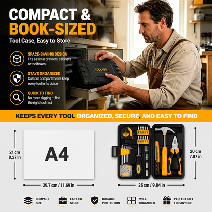 94-Piece Household DIY Tool Set with Storage Toolbox