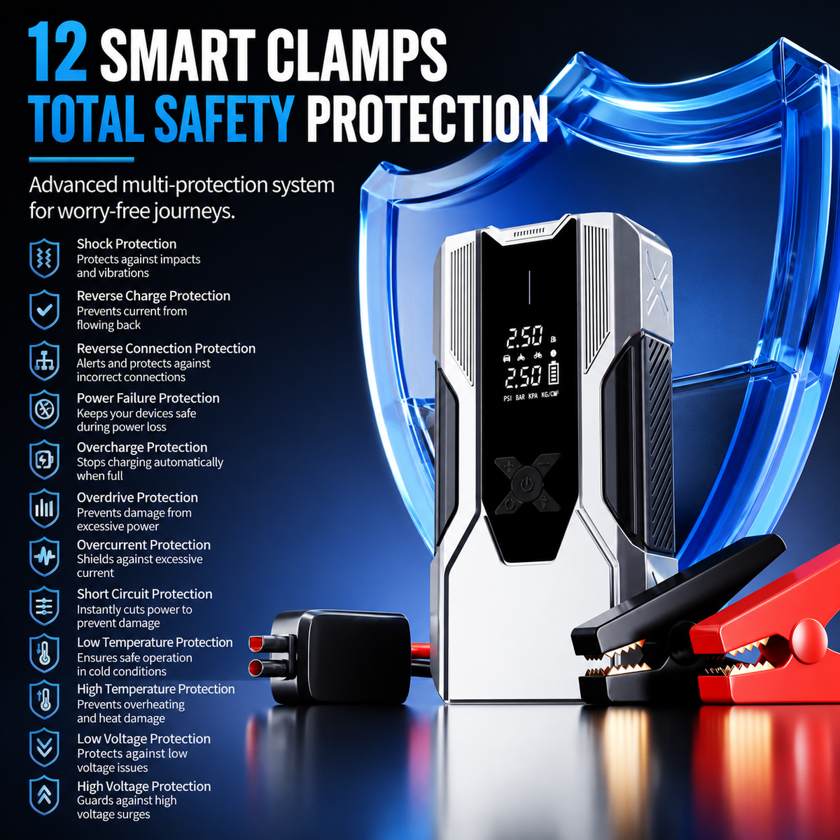 3000A Jump Starter with 150PSI Air Compressor