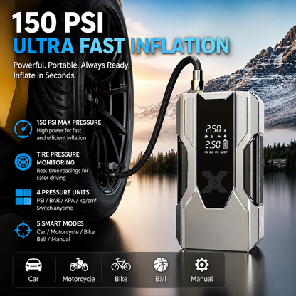 3000A Jump Starter with 150PSI Air Compressor