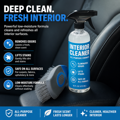 Pro Car Carpet & Upholstery Stain Remover Kit with Scrubbing Brush