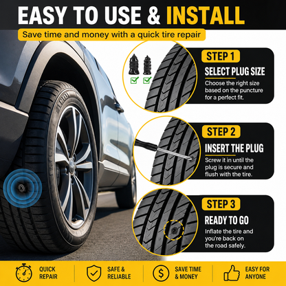61-Piece Vacuum Tire Repair Rubber Nails & Plug Kit