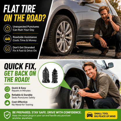 61-Piece Vacuum Tire Repair Rubber Nails & Plug Kit