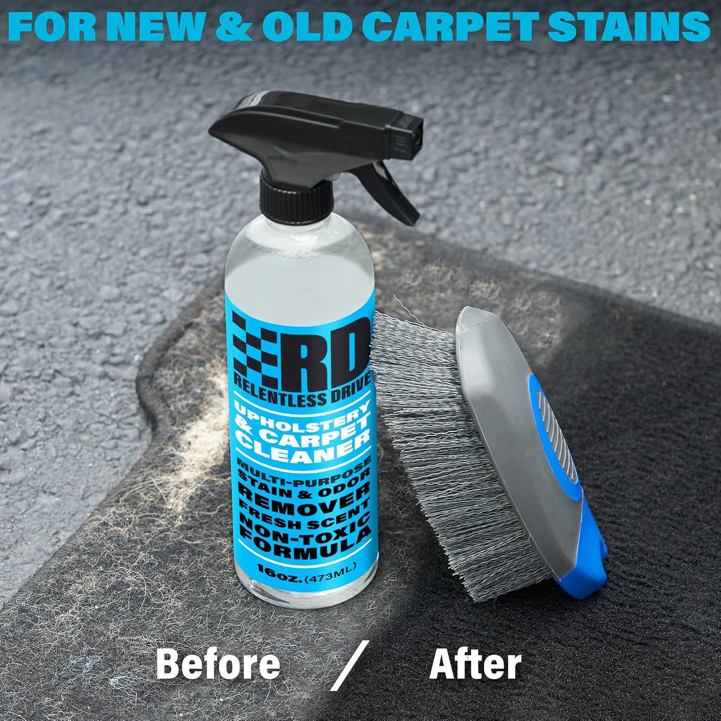 Car Carpet & Upholstery Cleaner Kit – Seat Cleaner | Car Seat Shampoo, Upholstery Stain Remover, Carpet Cleaning Kit with Brush