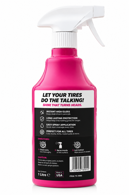Instant Gloss Shine Spray for Cars & Motorcycles – Professional Mirror Finish – 1L Spray Bottle