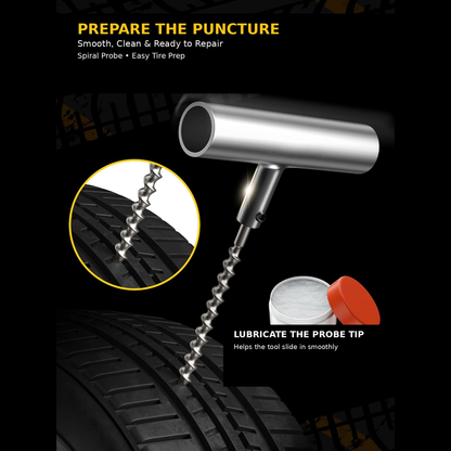 15-Piece Heavy-Duty Flat Tire Repair & Puncture Plug Kit
